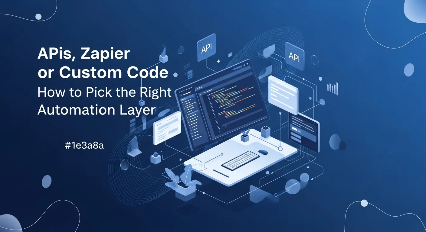 APIs, Zapier, or Custom Code? How to Pick the Right Automation Layer